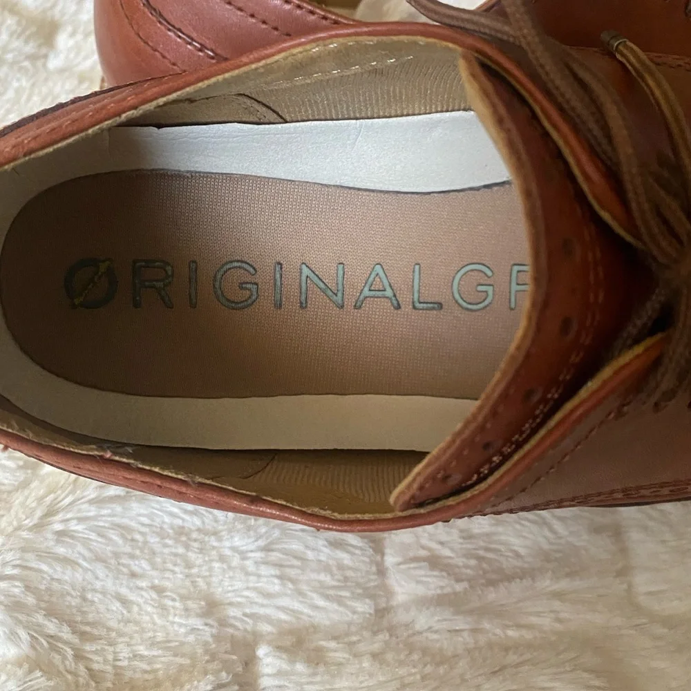 Rich Brown Leather Derby Shoes men size 8‎ 1/2 m